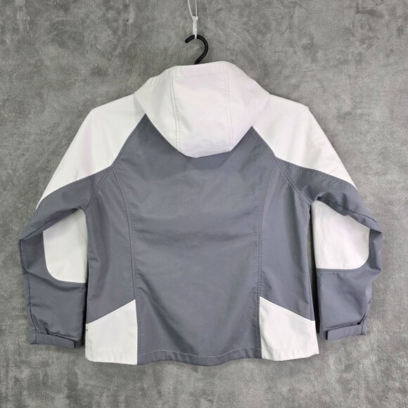 Womens Free Tech Arctic White & Gray Hooded Jacket Full Zip Polyester Size XL - Picture 7 of 11